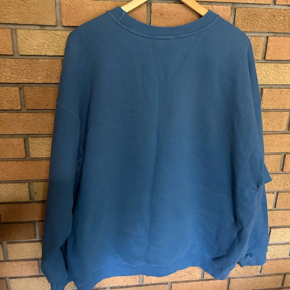 Vintage 90s Nike Light Blue Swoosh Logo Pullover Crewneck Sweatshirt Size XL - Picture 5 of 5